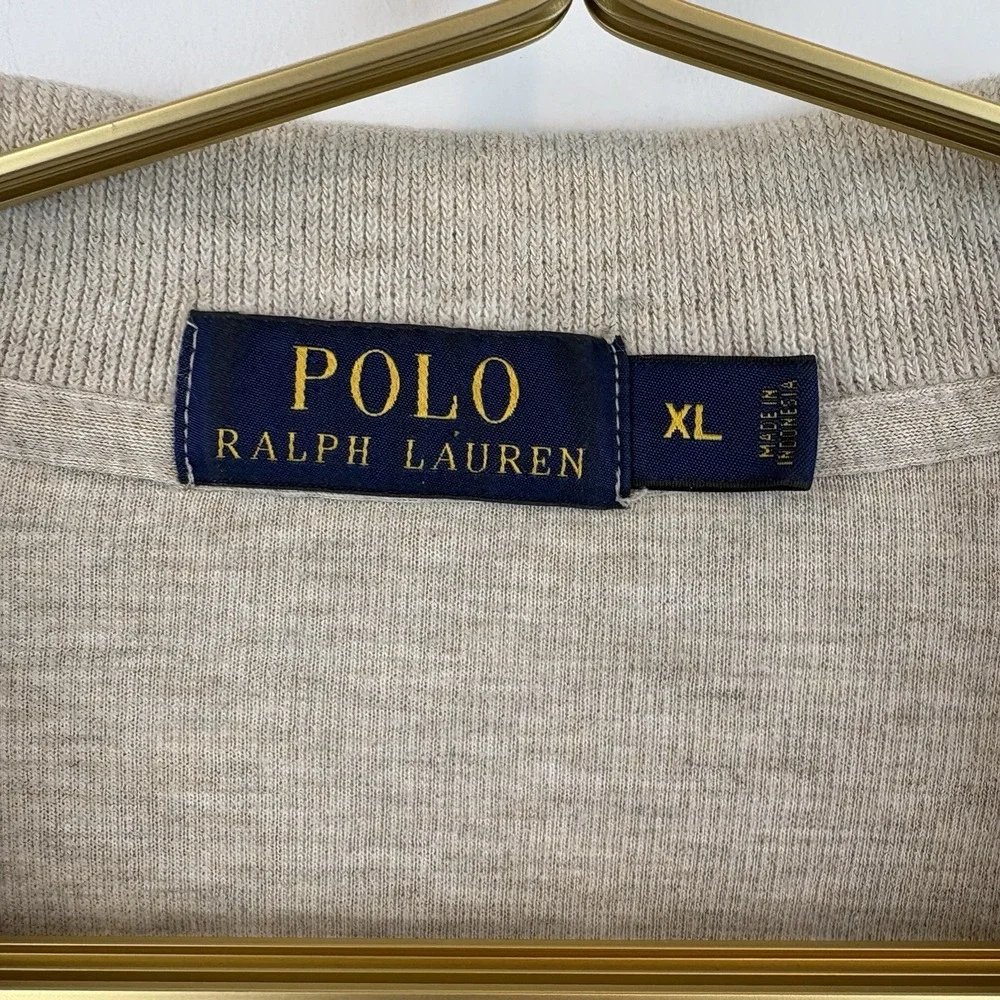 Polo Ralph Lauren Tan Cream‎ Knit Pullover Sweater Size XL 100% Cotton Preppy